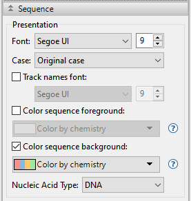 MegAlign Pro's Sequence section of the Style panel
