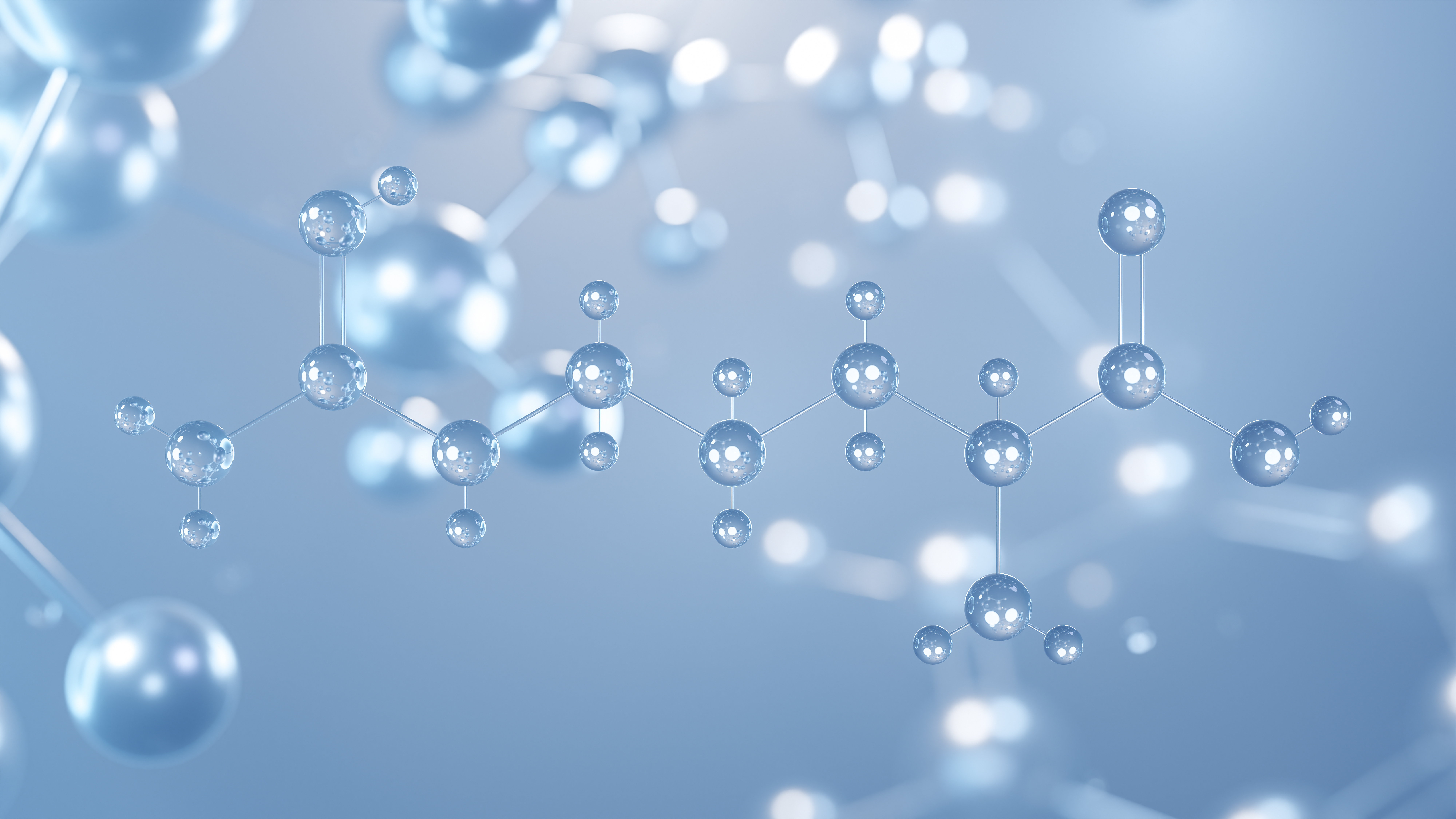 Light blue molecular structure