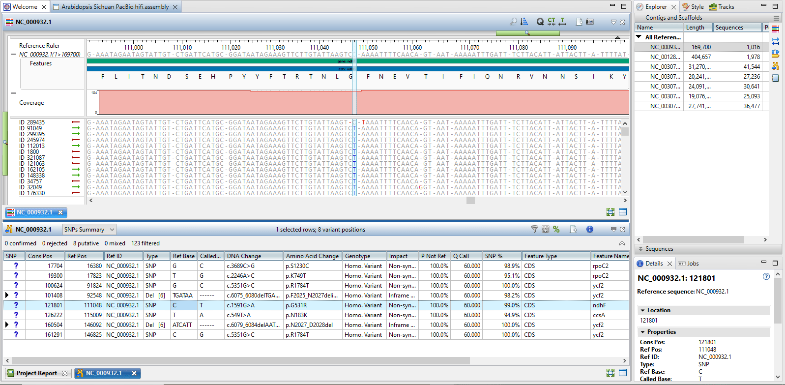 long_read_assembly PacBio long read alignment in SeqMan Ultra
