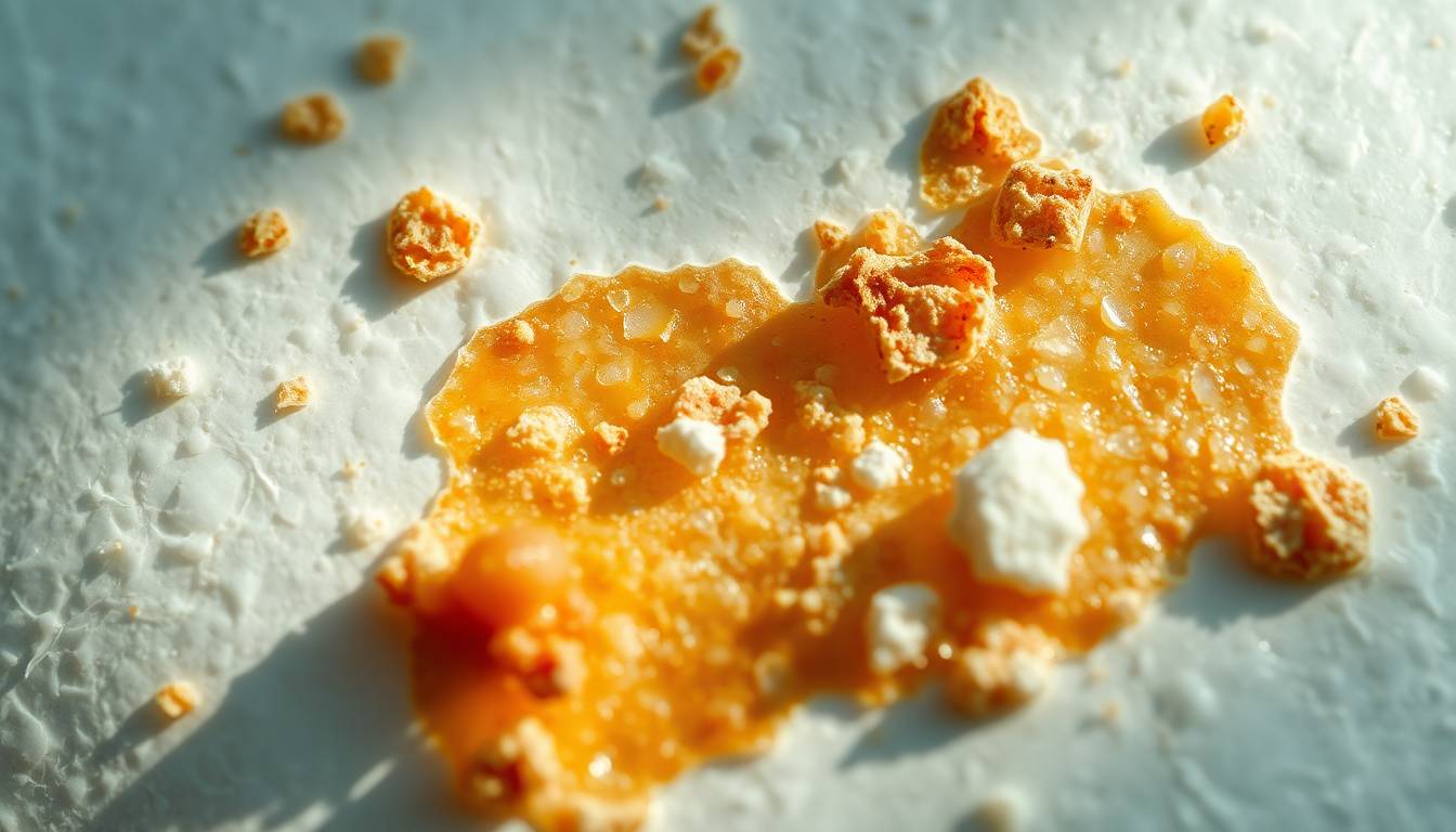 close-up of limescale deposits on shower tiles and irritated sensitive skin