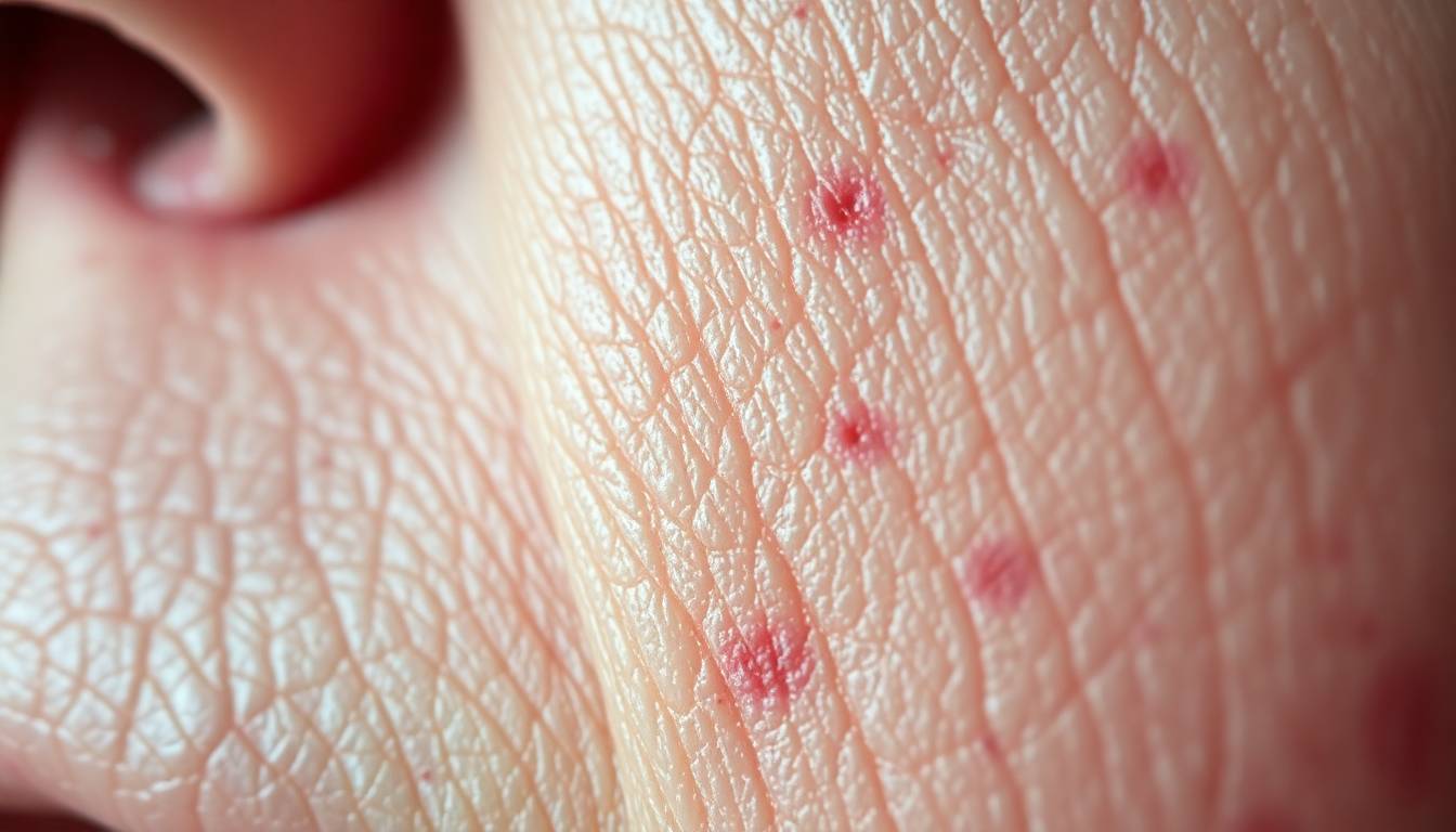 Close-up of irritated sensitive skin showing redness and inflammation from chlorinated tap water exposure