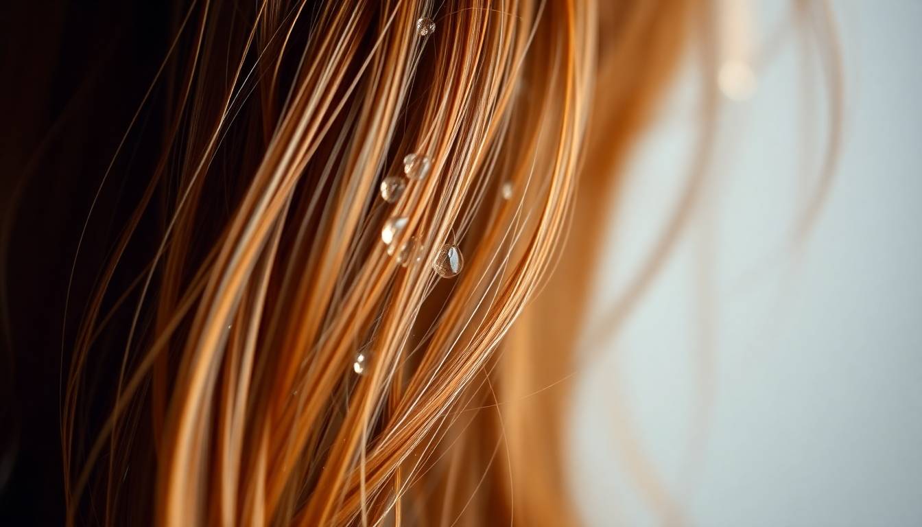 Healthy, shiny hair strands with visible moisture and vitality, representing the benefits of filtered water