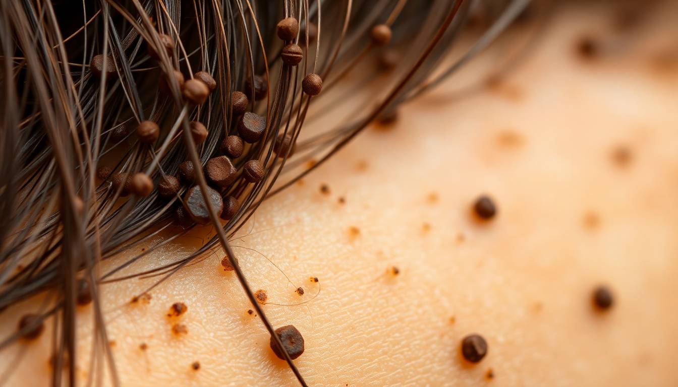 close-up of rust particles in shower water and their effect on hair texture