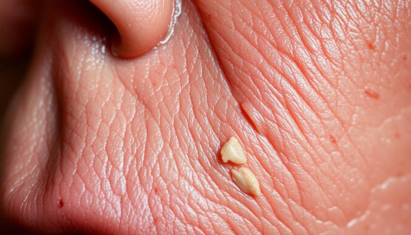 close-up of compromised skin texture showing irritation and dryness from hard water exposure