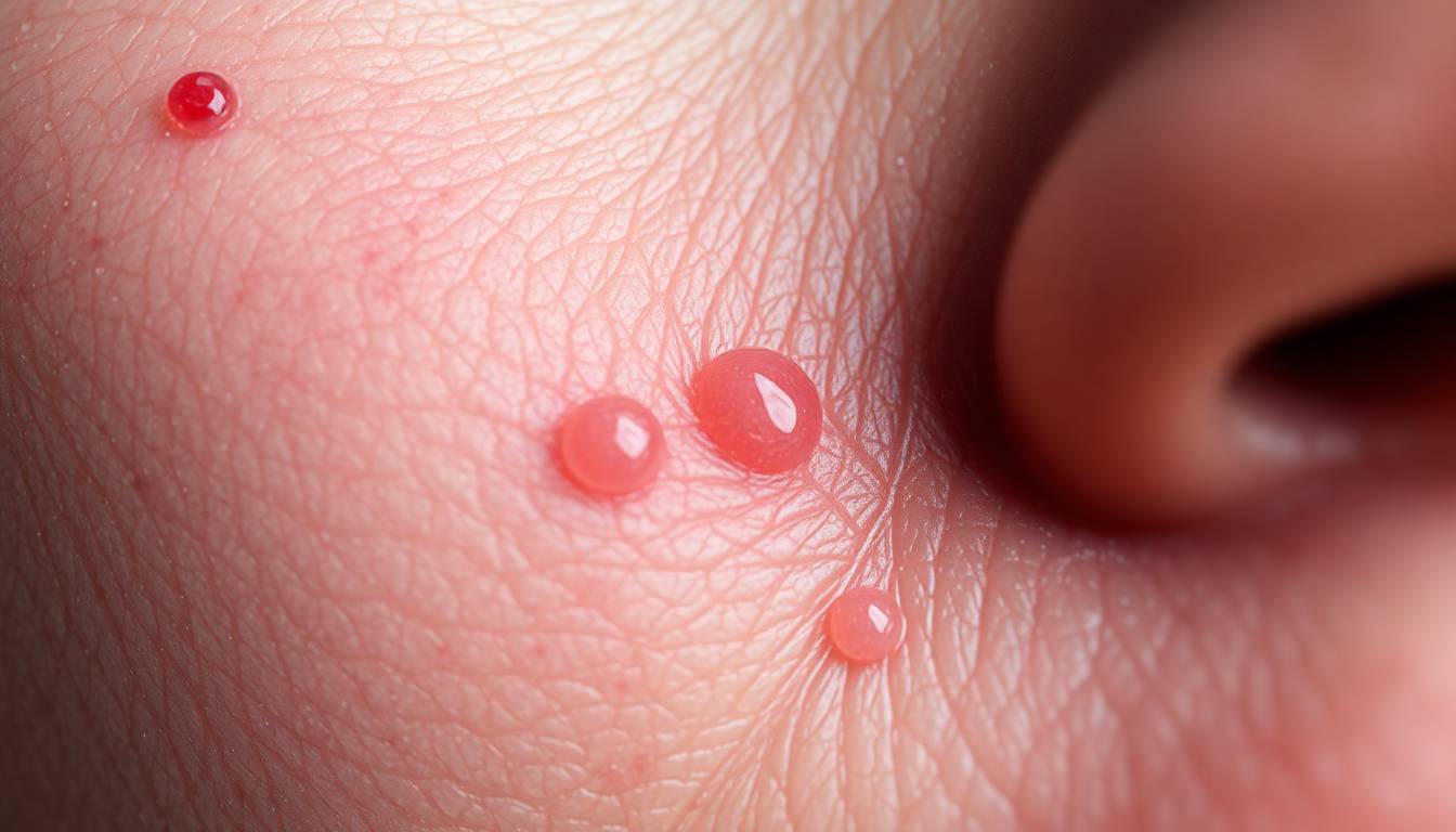 Close-up of tap water droplets showing microscopic contaminants and hormonal disruptors affecting skin