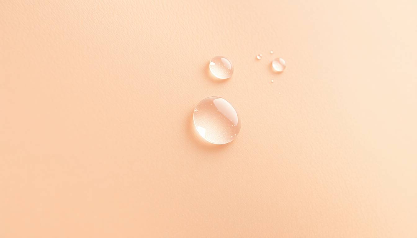 crystal-clear filtered water droplets and healthy, glowing skin texture with natural luminosity