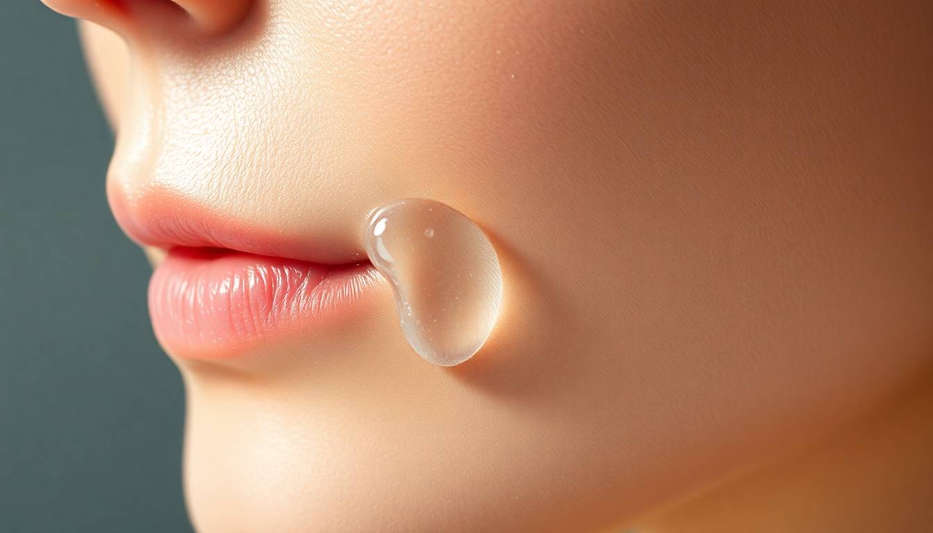 Crystal clear filtered water flowing over healthy, glowing skin and shiny hair showing restored natural radiance