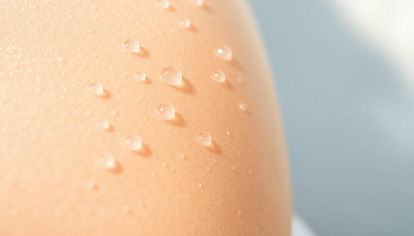healthy glowing skin texture with soft dewy appearance and vibrant complexion after water filtration