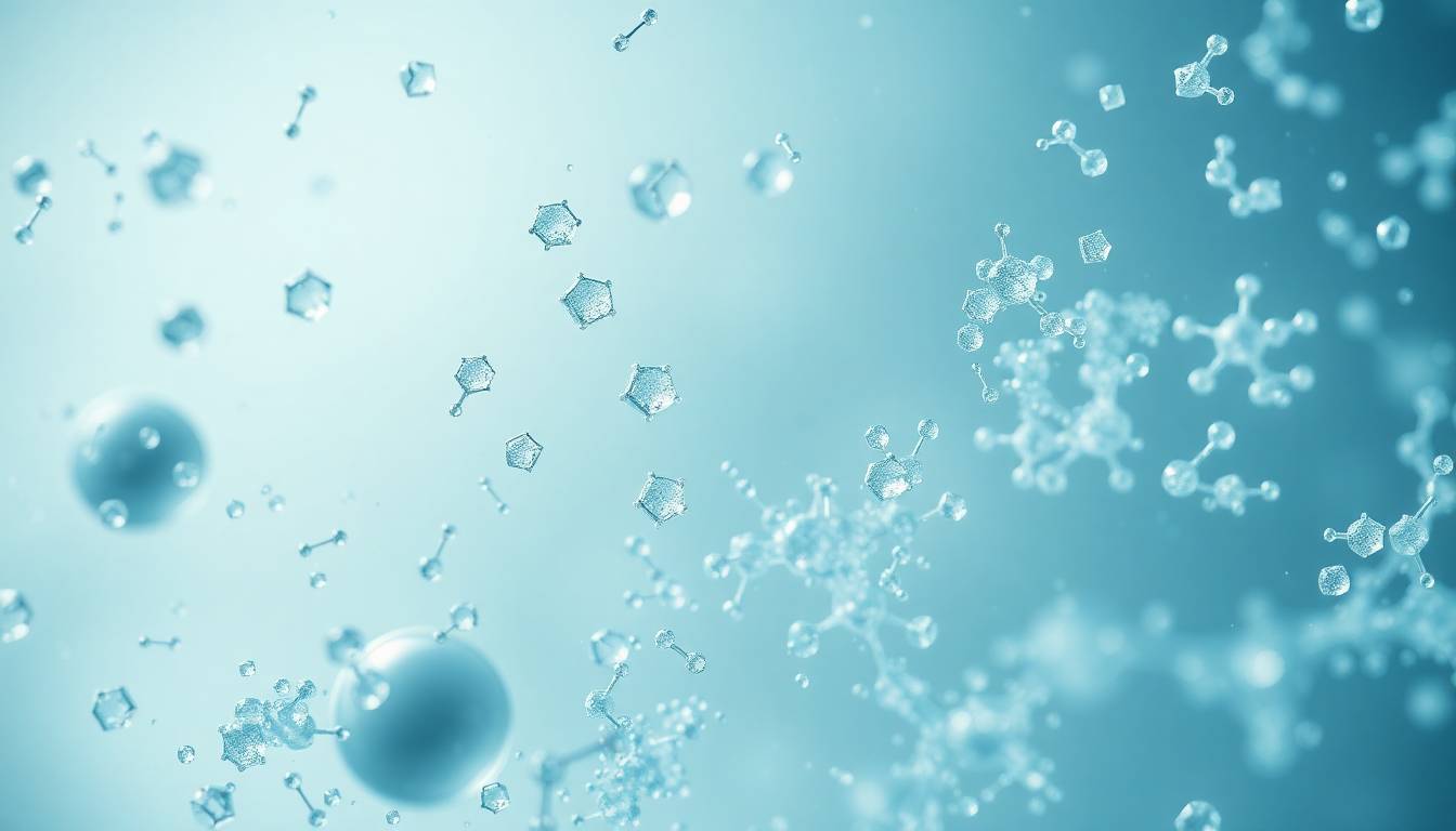 Close-up of pharmaceutical residues and chemical particles in tap water under microscopic view