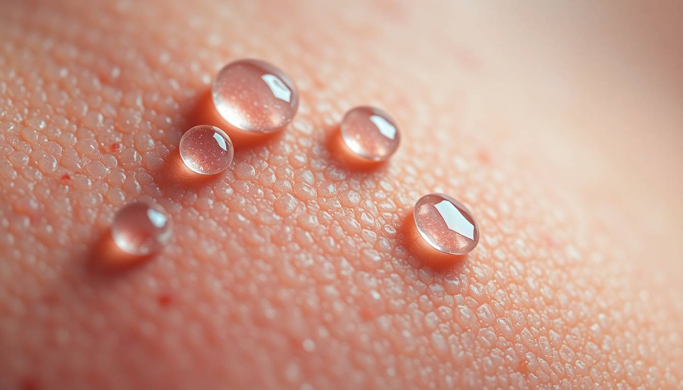 Close-up of chemical contaminants and pharmaceutical residues affecting skin clarity and hormonal balance