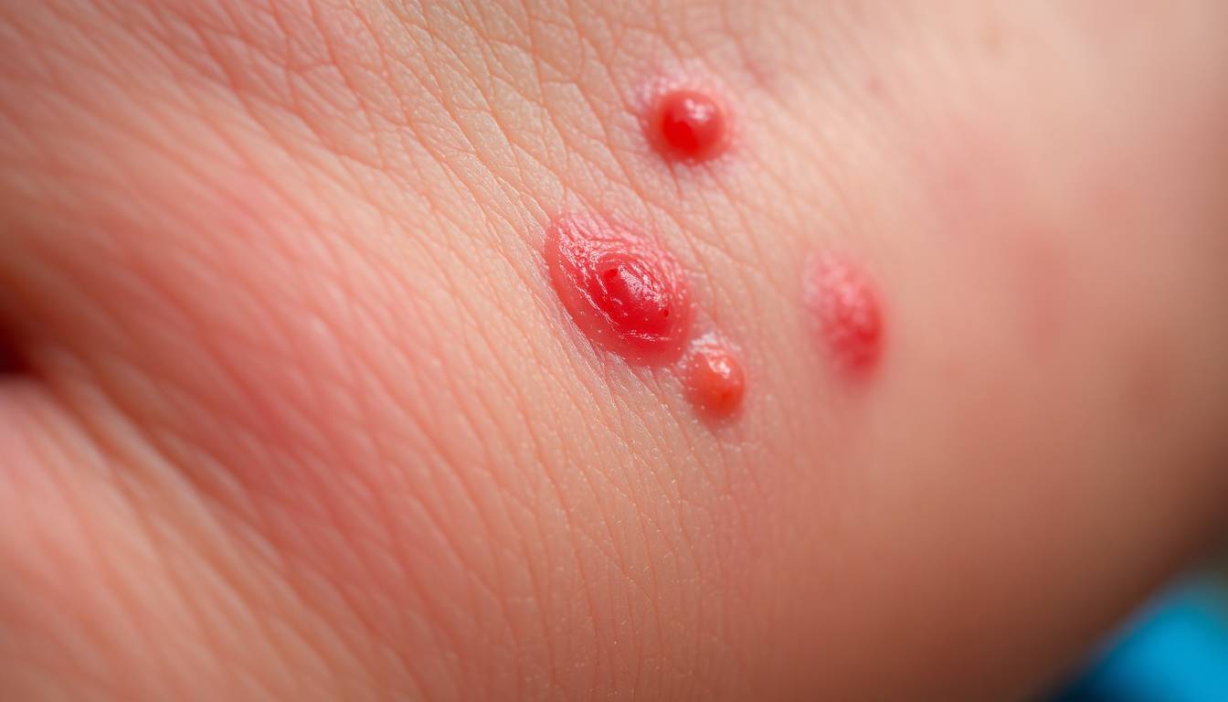 Close-up of skin showing hormonal sensitivity and inflammation from tap water contamination