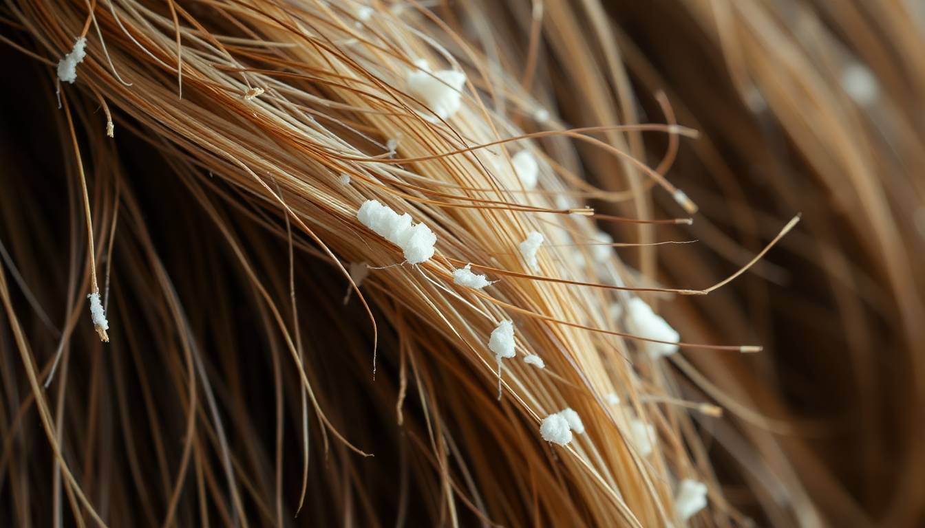 close-up of damaged hair with brittleness and split ends from hard water and chlorine exposure