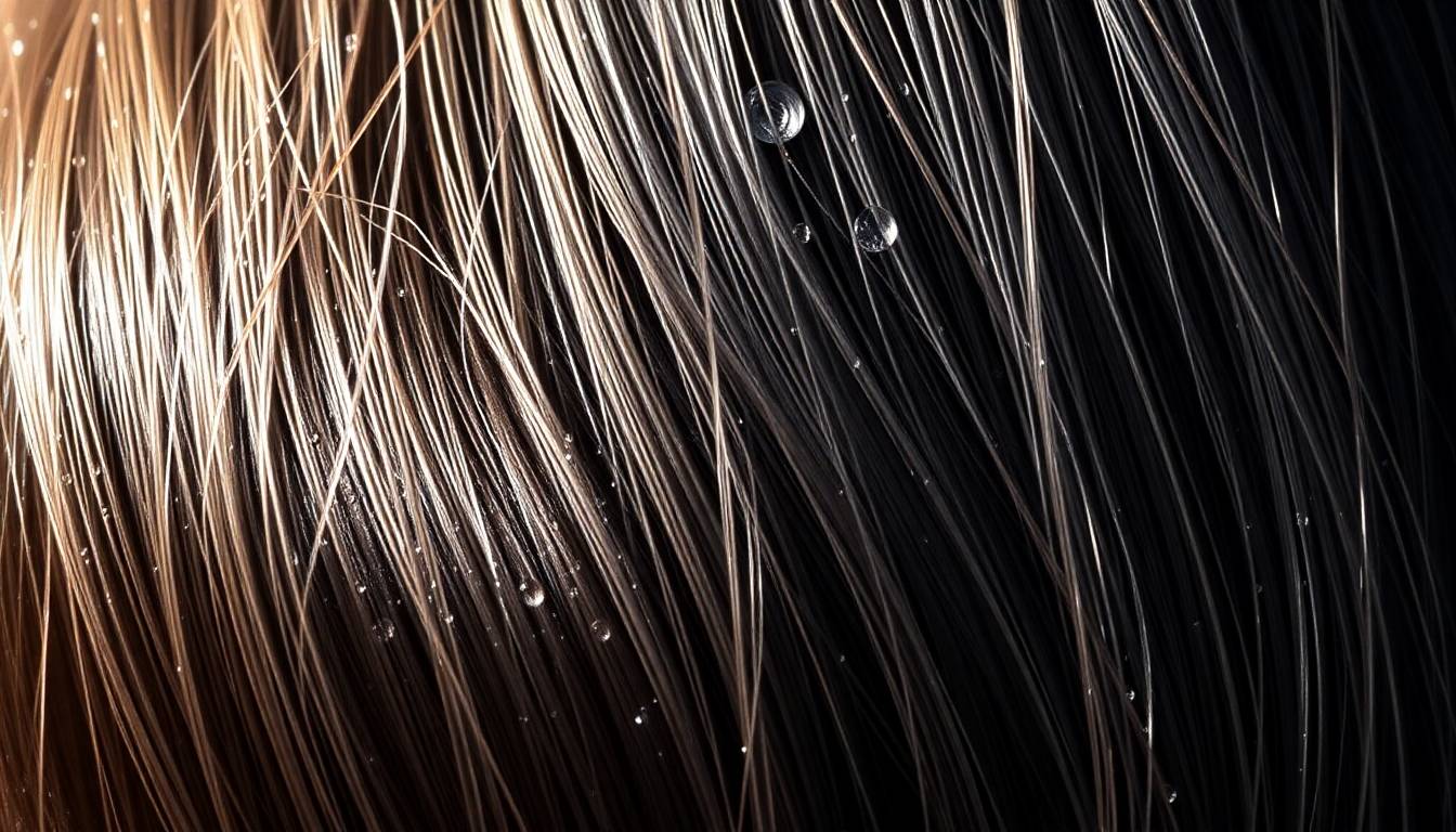 Healthy, shiny hair with natural radiance and smooth texture from filtered water