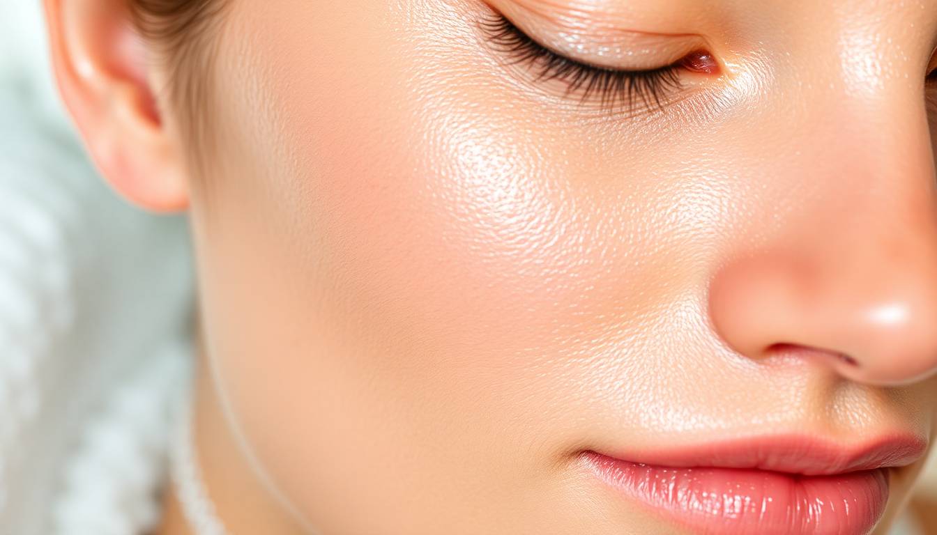 healthy glowing skin texture showing natural moisture and radiance