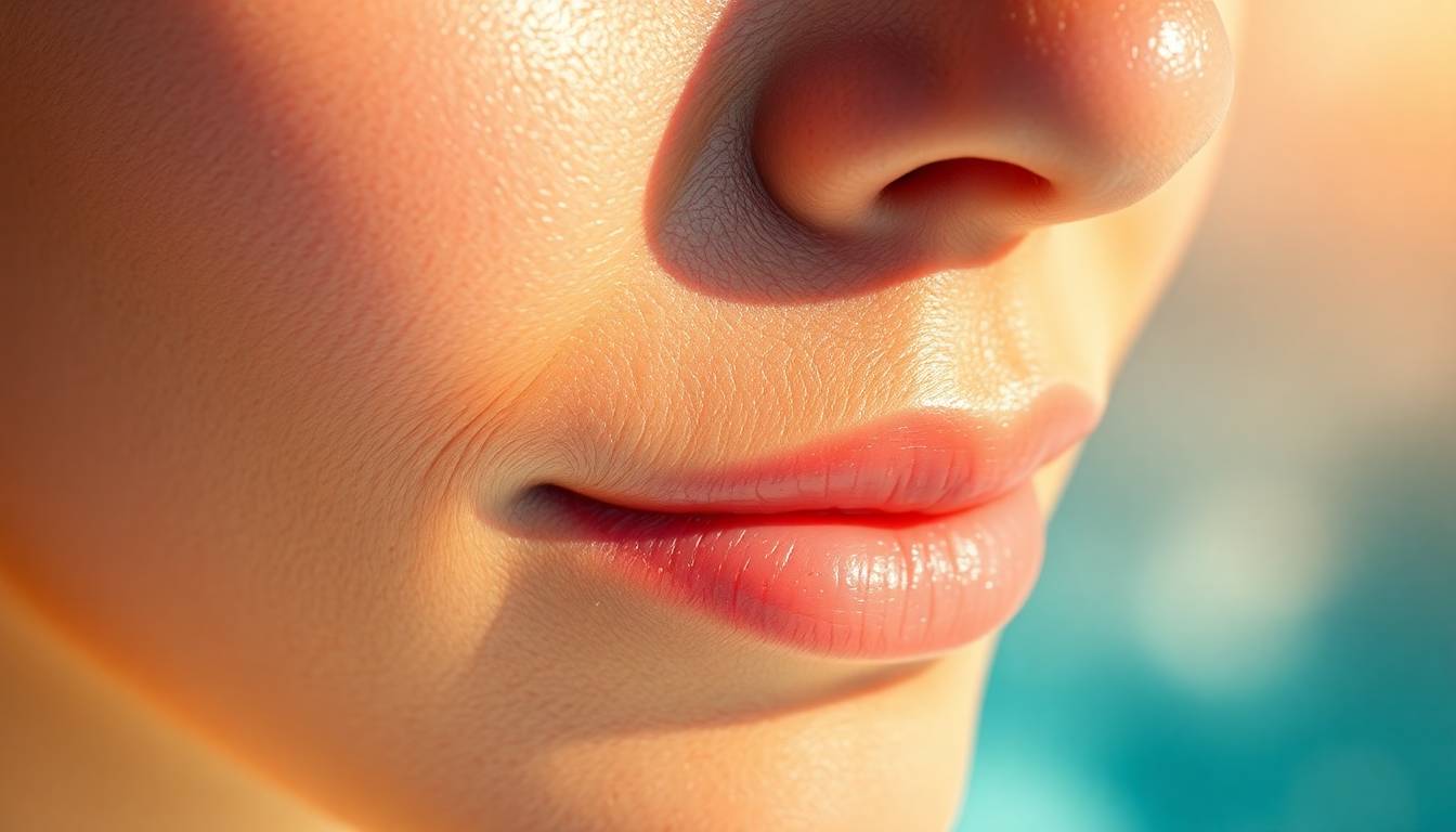 Smooth, radiant skin texture after using filtered shower water with healthy glow