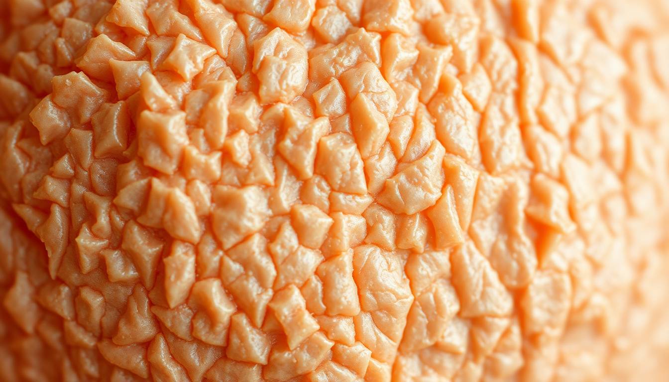 close-up of dry, dehydrated skin texture showing flakiness and tightness from tap water exposure