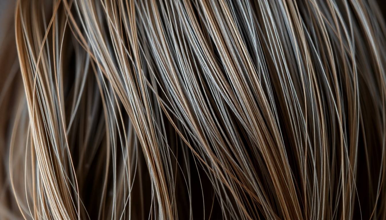 close-up of dull, limp hair with mineral buildup and damage