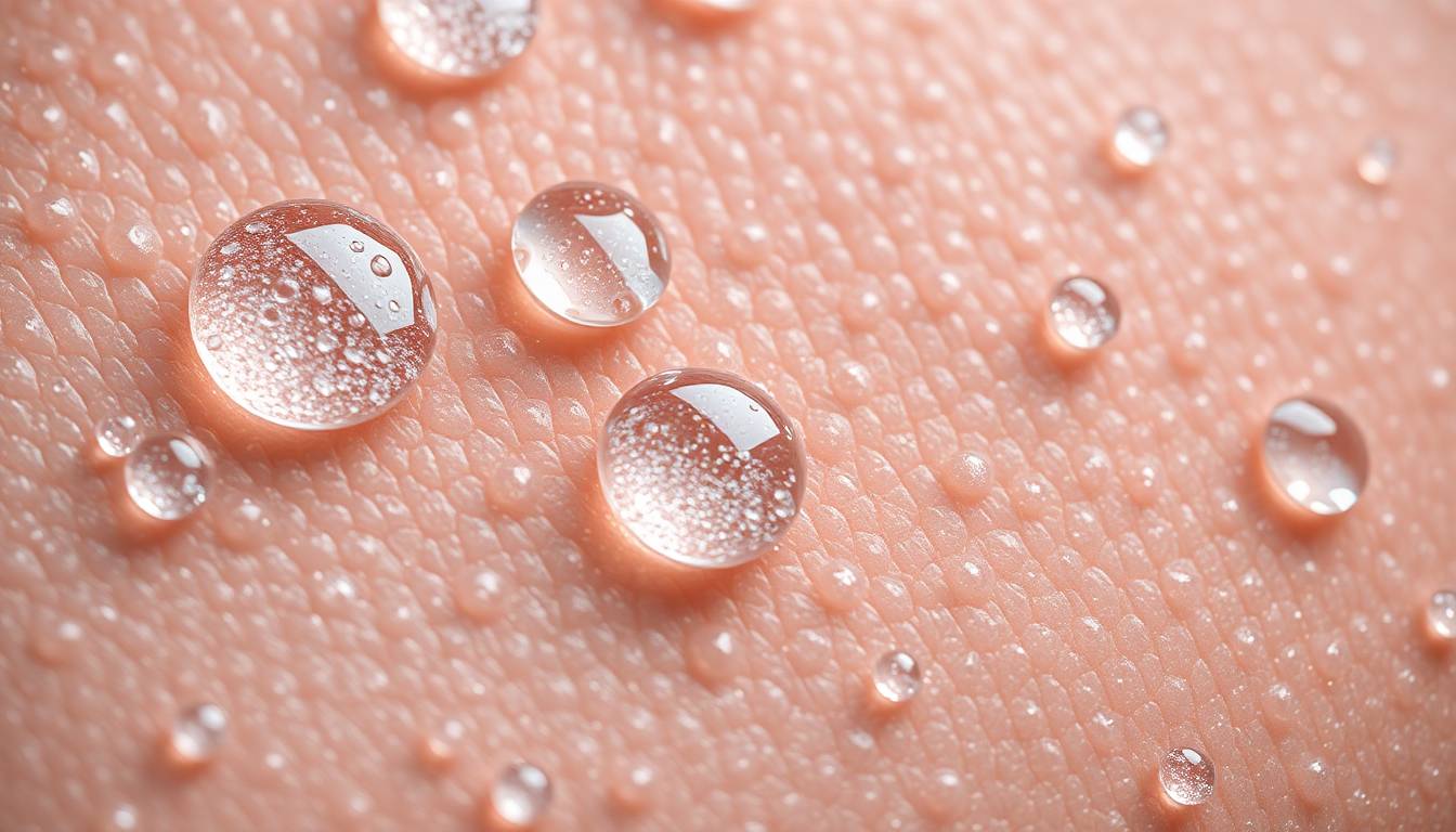 close-up of tap water showing invisible contaminants and mineral deposits affecting skin texture