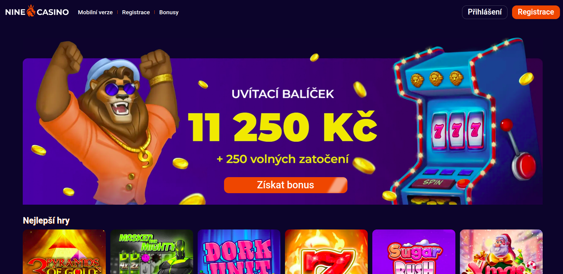 Nine Casino bonus pro nové hráče: 100% až 12 500 Kč + 200 FS v praxi