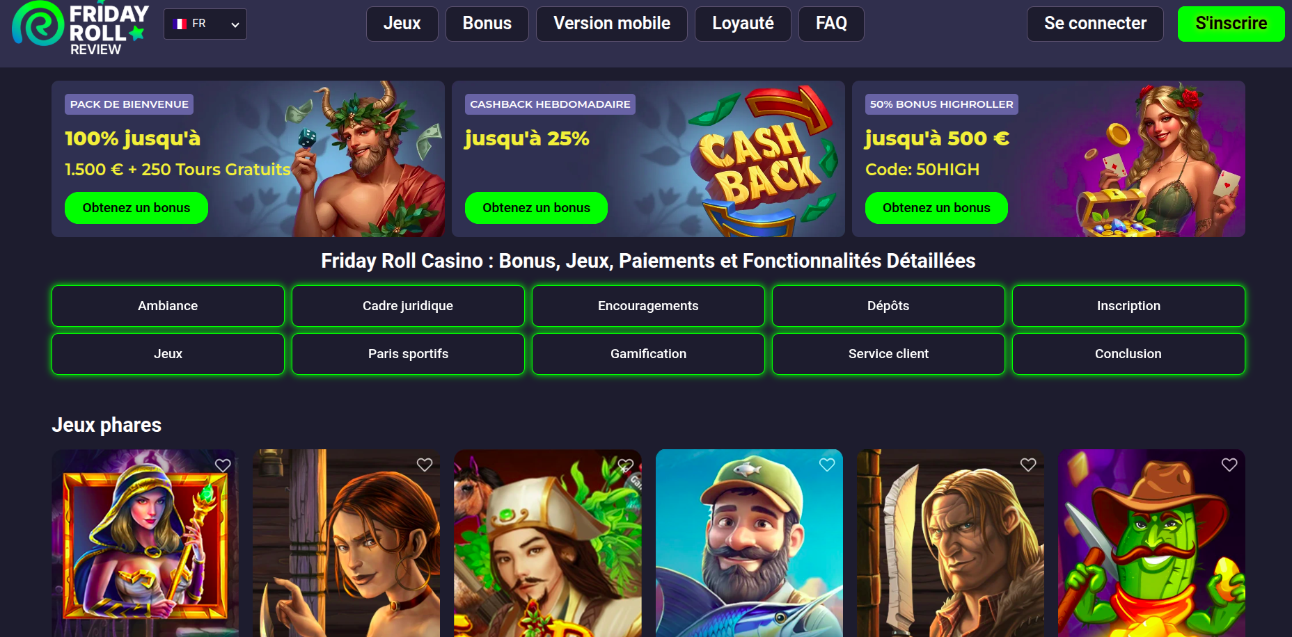 Friday Roll : retraits rapides, cryptos acceptées et support réactif pour votre casino en ligne France