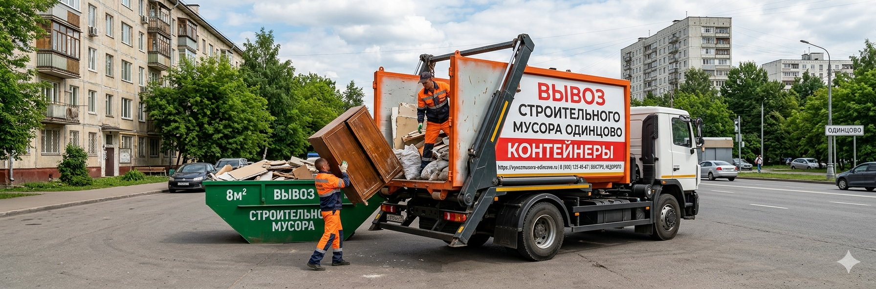 Вывоз мусора Одинцово недорого и быстро: сравнение техник