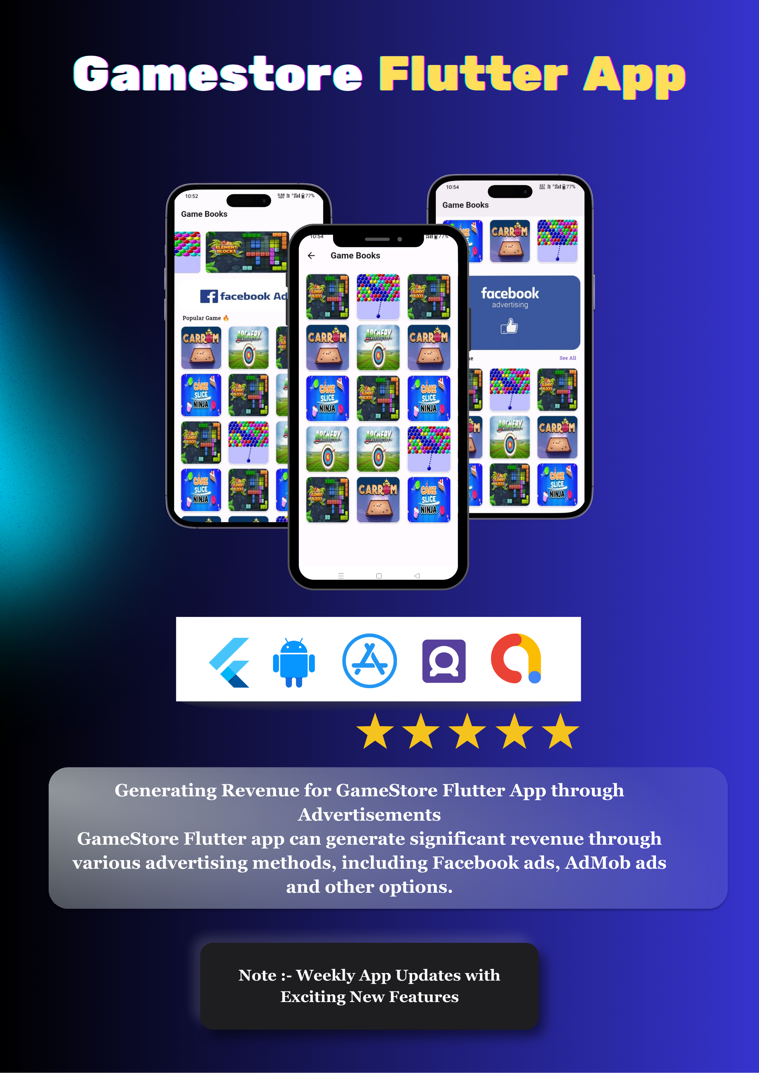 Game Book Flutter Mobile Game Playing App, Game App - 1