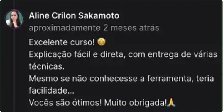 Depoimento de aluno do Canva para Instagram