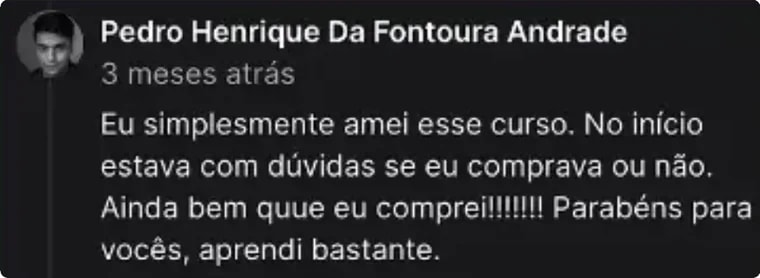 Depoimento de aluno do Canva para Instagram