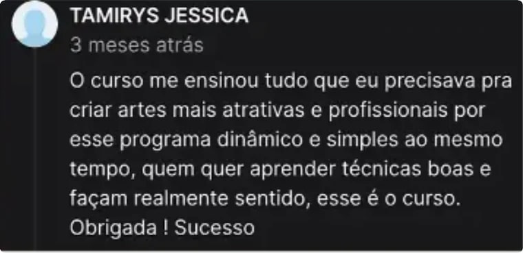 Depoimento de aluno do Canva para Instagram