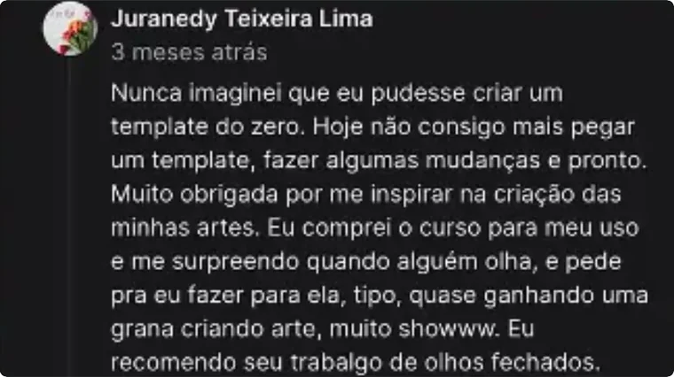 Depoimento de Juranedy sobre o curso