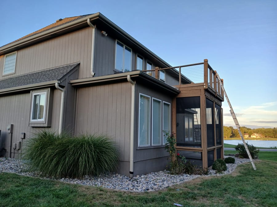 5-inch seamless gutters, downspouts, Lee's Summit, MO, photo 3 of 4
