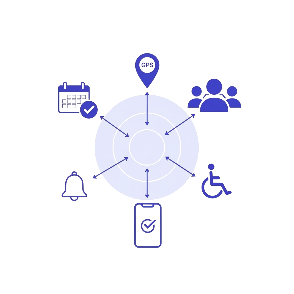 HealthRide App Features Interface