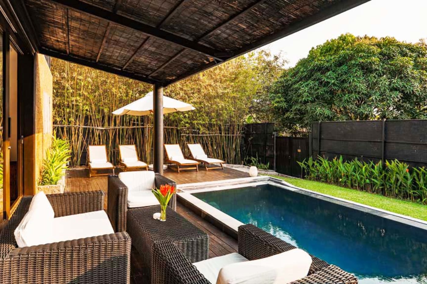 Chen Sea villas and lawn at first light