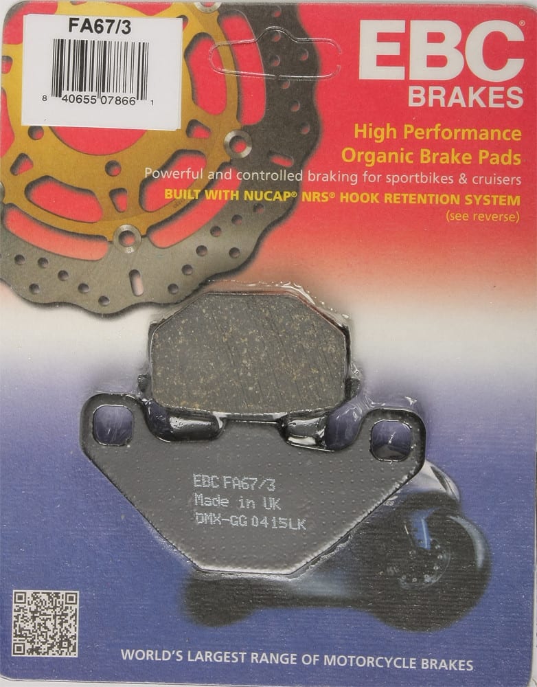 BRAKE PADS FA67/3 ORGANIC