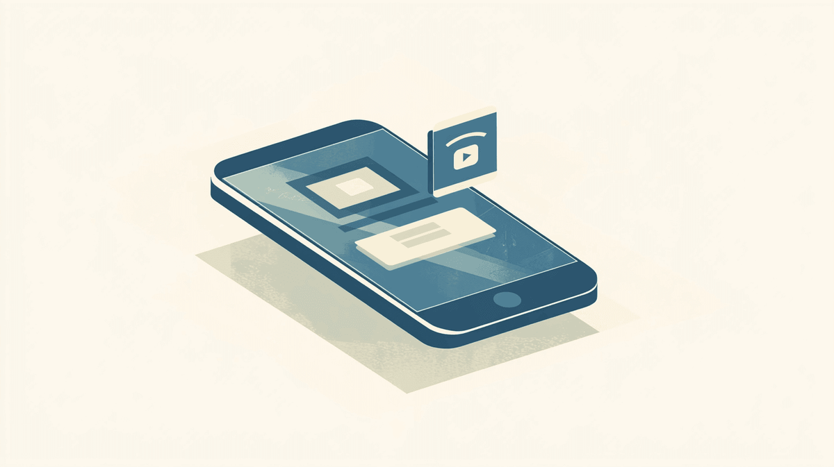 A flat image of a phone on it's back with a small popup widget coming out of it