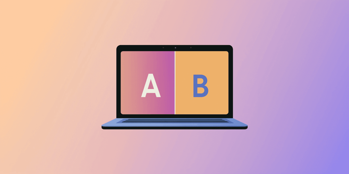 Laptop screen depicting two versions of a design