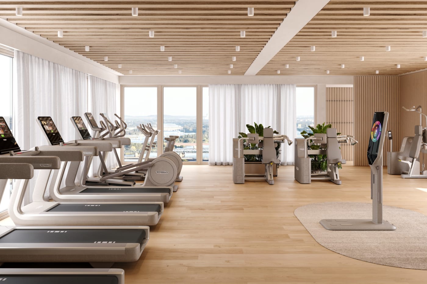 El Wellness Studio del Waldorf Astoria Kuala Lumpur equipado con la colección Technogym Sand Stone