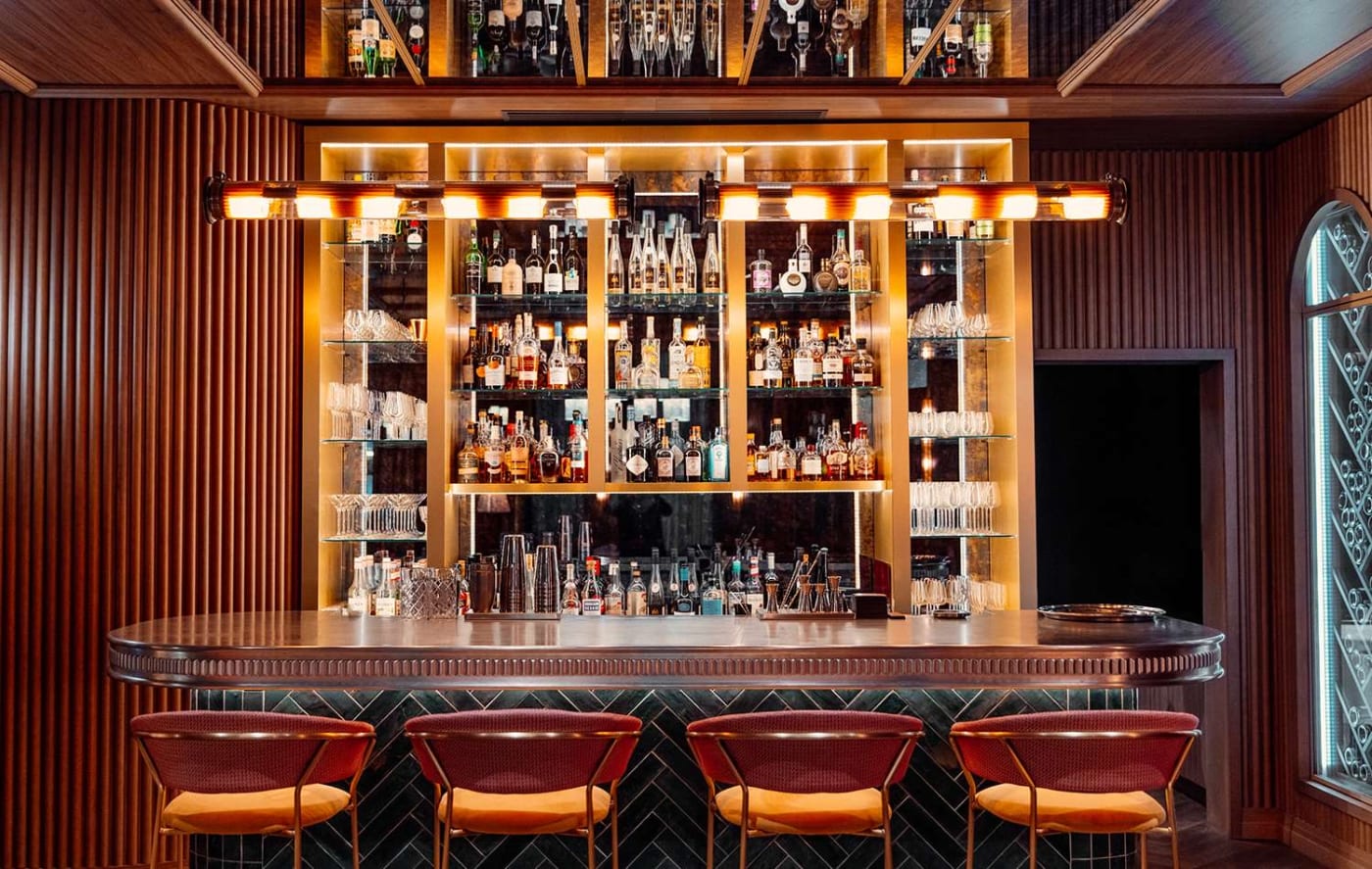 The bar counter of Le 1387 at the Maison Rouge Strasbourg