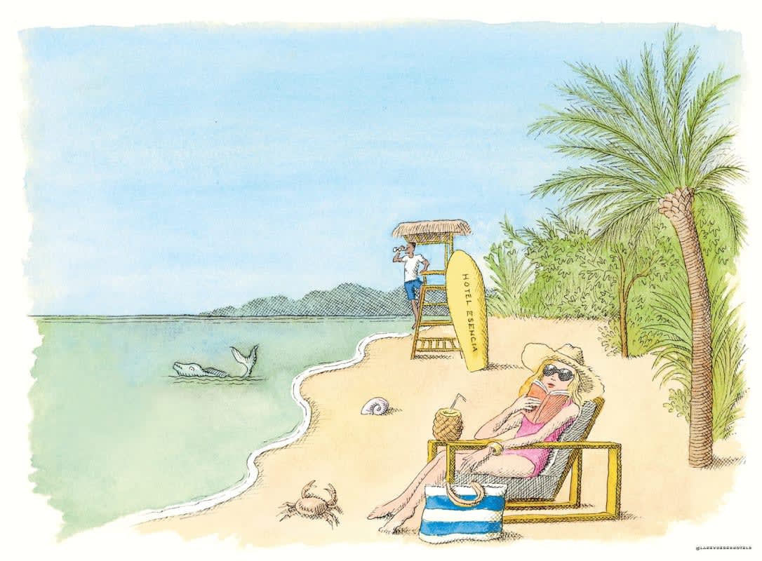 Plage et jardin tropical de l&rsquo;h&ocirc;tel Esencia sur la Riviera Maya