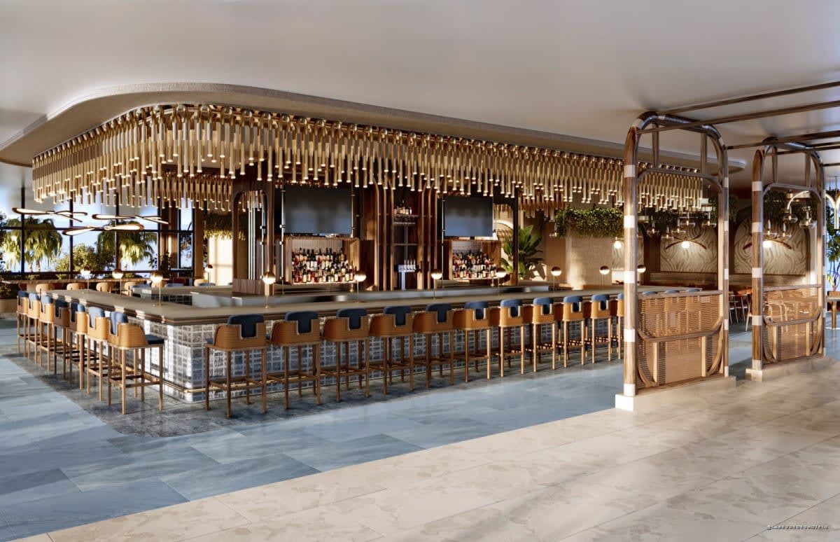 Le bar rénové, rendu