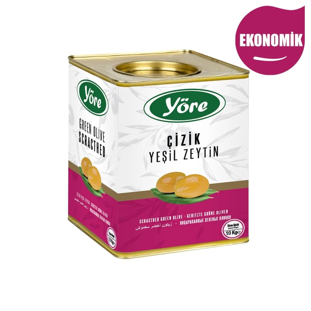 YORE Edremit Scratched Special Olives, Count (321-350), 10kg Tin