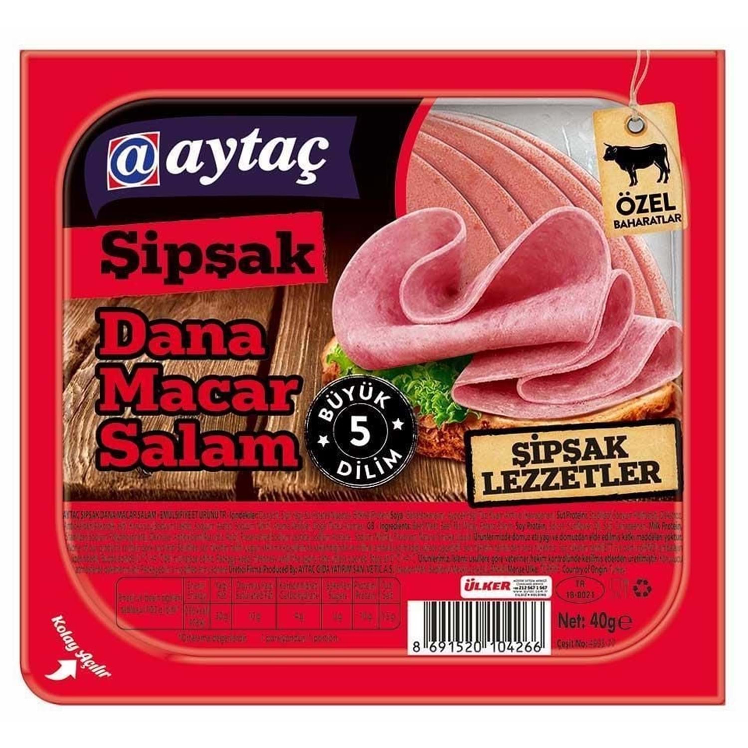 AYTAÇ Quick Hungarian Sliced Salami 40g x 12