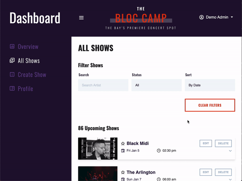 Admin Demo offers only read-only mode