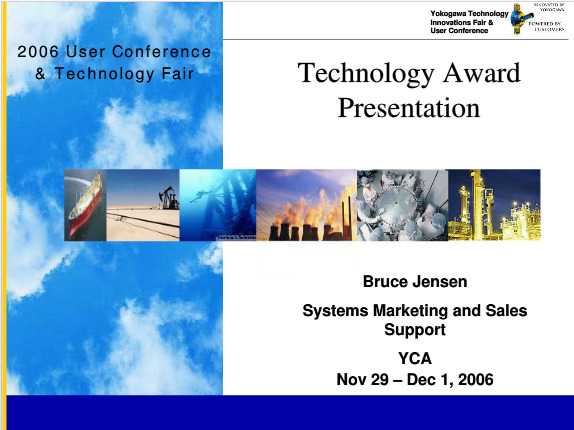 Technology Award - Bruce Jensen - Yokogawa