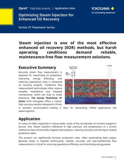Steam Injection for Oil Recovery | Yokogawa America