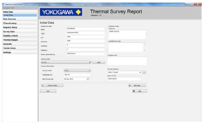 Yokogawa Temperature Survey software