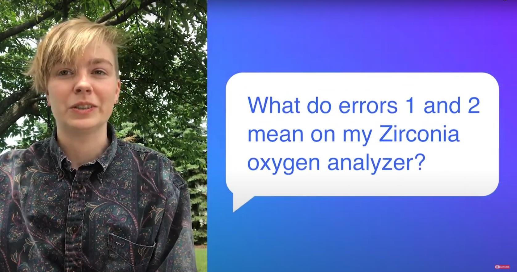 What does Error 1 and Error 2 mean on my Zirconia Oxygen Analyzer