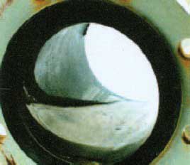 Photo A: Example of liner wear at low velocities.