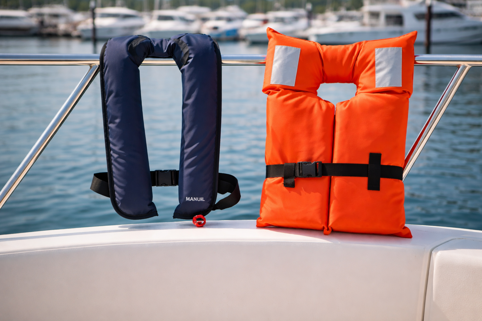 Comparison of inflatable and foam life jackets for boating