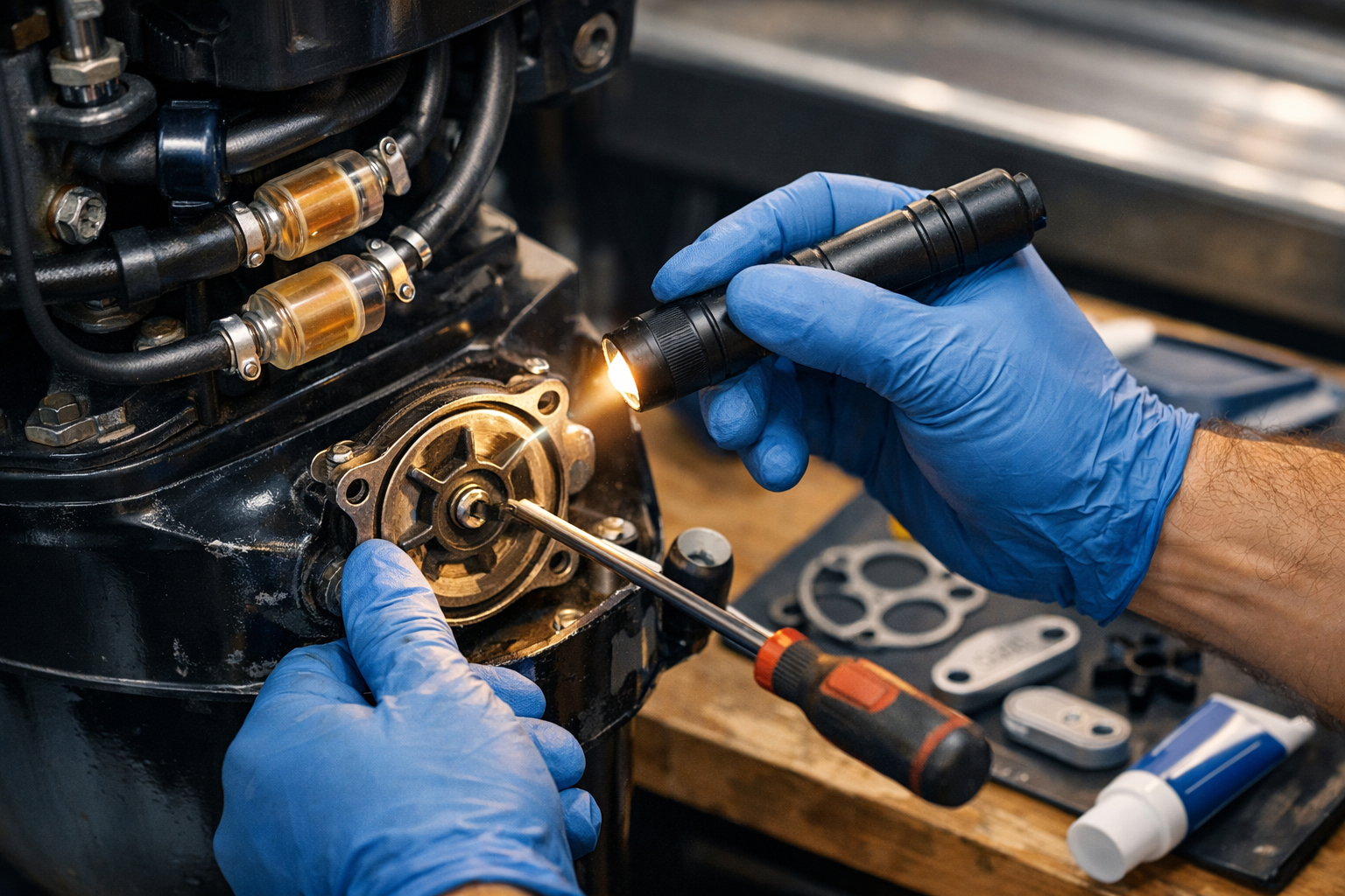 Boat engine and fuel system spring inspection
